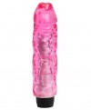 Розовый вибратор-реалистик с венками - 22 см. фото 1 — pink-kiss