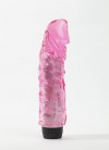 Розовый вибратор-реалистик с венками - 22 см. фото 2 — pink-kiss