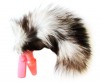 Вибропробка с длинным хвостом Серебристая Лиса - 11 см. фото 1 — pink-kiss