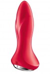 Красная анальная пробка с вибрацией и массажем бусинами Rotator Plug 1+ - 13 см. фото 1 — pink-kiss