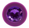 Фиолетовая анальная пробка с кристаллом - 8 см. фото 3 — pink-kiss