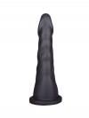 Женский страпон с чёрной насадкой и вагинальной пробкой - 17,5 см. фото 4 — pink-kiss