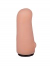 Женский страпон с чёрной насадкой и вагинальной пробкой - 17,5 см. фото 7 — pink-kiss