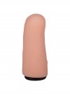 Женский страпон с чёрной насадкой и вагинальной пробкой - 17,5 см. фото 8 — pink-kiss