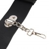 Черные гладкие наручники с металлическими вставками фото 5 — pink-kiss