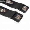 Черные гладкие наручники с металлическими вставками фото 6 — pink-kiss