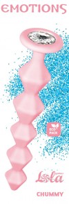 Розовая анальная цепочка с кристаллом Chummy - 16 см. фото 2 — pink-kiss