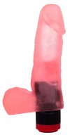 Нежно-розовый гелевый вибратор-фаллос - 16,5 см. фото 1 — pink-kiss