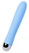 Голубой силиконовый вибратор с функцией нагрева и пульсирующими шариками FAHRENHEIT - 19 см. фото 1 — pink-kiss
