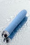 Голубой силиконовый вибратор с функцией нагрева и пульсирующими шариками FAHRENHEIT - 19 см. фото 14 — pink-kiss
