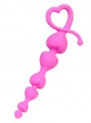 Розовая силиконовая анальная цепочка Sweety - 18,5 см. фото 1 — pink-kiss