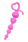 Розовая силиконовая анальная цепочка Sweety - 18,5 см. фото 2 — pink-kiss