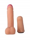 Женский страпон с реалистичной насадкой и вагинальной пробкой - 16 см. фото 7 — pink-kiss