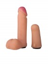 Женский страпон с реалистичной насадкой и вагинальной пробкой - 16 см. фото 8 — pink-kiss
