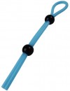 Голубое эрекционное лассо с двумя утяжками - 20 см. фото 2 — pink-kiss