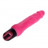 Ярко-розовый вибратор-реалистик с колёсиком - 24 см. фото 3 — pink-kiss