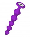 Фиолетовая анальная цепочка с кристаллом Chummy - 16 см. фото 1 — pink-kiss