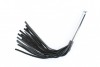 Черная плеть с металлической рукоятью - 50 см. фото 2 — pink-kiss