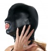 Черная эластичная маска на голову с отверстием для рта фото 4 — pink-kiss