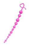 Розовая силиконовая анальная цепочка Long Sweety - 34 см. фото 2 — pink-kiss
