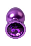 Фиолетовый анальный плаг с кристаллом фиолетового цвета - 8,2 см. фото 4 — pink-kiss