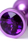 Фиолетовый анальный плаг с кристаллом фиолетового цвета - 8,2 см. фото 8 — pink-kiss