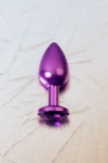 Фиолетовый анальный плаг с кристаллом фиолетового цвета - 8,2 см. фото 9 — pink-kiss