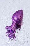 Фиолетовый анальный плаг с кристаллом фиолетового цвета - 8,2 см. фото 10 — pink-kiss