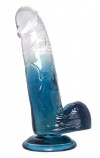 Прозрачно-синий фаллоимитатор Avy -  20 см. фото 1 — pink-kiss
