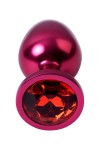 Красный анальный плаг с кристаллом красного цвета - 8,2 см. фото 4 — pink-kiss