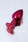 Красный анальный плаг с кристаллом красного цвета - 8,2 см. фото 10 — pink-kiss