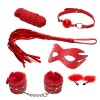 Эротический набор БДСМ из 6 предметов в красном цвете фото 1 — pink-kiss