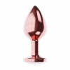 Пробка цвета розового золота с прозрачным кристаллом Diamond Moonstone Shine L - 8,3 см. фото 1 — pink-kiss