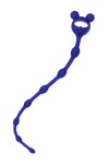 Синяя силиконовая анальная цепочка Froggy - 27,4 см. фото 2 — pink-kiss