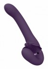 Фиолетовый женский безремневой вибрострапон Satu - 23 см. фото 4 — pink-kiss