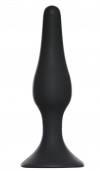 Чёрная анальная пробка Slim Anal Plug Medium - 11,5 см. фото 1 — pink-kiss