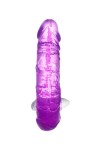 Фиолетовый двухсторонний фаллоимитатор с вибропулей - 35 см. фото 3 — pink-kiss