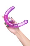 Фиолетовый двухсторонний фаллоимитатор с вибропулей - 35 см. фото 7 — pink-kiss