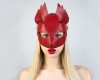 Красная кожаная маска "Белочка" фото 2 — pink-kiss