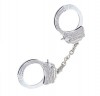 Серебристые наручники Romfun из металла со стразами фото 1 — pink-kiss