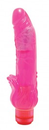 Вибромассажер розового цвета из силикона с усиками для стимуляции клитора - 20,3 см. фото 1 — pink-kiss