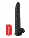 Чёрный фаллоимитатор-гигант 14" Cock with Balls - 37,5 см. фото 2 — pink-kiss