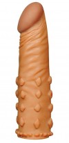 Коричневая насадка-удлинитель Add 2" Pleasure X Tender Penis Sleeve - 18 см. фото 1 — pink-kiss