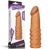 Коричневая насадка-удлинитель Add 2" Pleasure X Tender Penis Sleeve - 18 см. фото 2 — pink-kiss