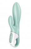 Зеленый вибратор-кролик Satisfyer Air Pump Bunny 5+ с функцией расширения - 20,4 см. фото 1 — pink-kiss