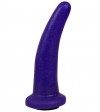 Фиолетовая гладкая изогнутая насадка-плаг - 13,3 см. фото 1 — pink-kiss