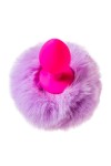 Розовая анальная втулка Sweet bunny с сиреневым пушистым хвостиком фото 6 — pink-kiss