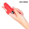 Красная вибронасадка на палец фото 5 — pink-kiss