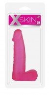 Розовый фаллоимитатор средних размеров XSKIN 6 PVC DONG - 15 см. фото 2 — pink-kiss