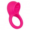 Ярко-розовое эрекционное кольцо Silicone Rechargeable Teasing Tongue Enhancer фото 1 — pink-kiss